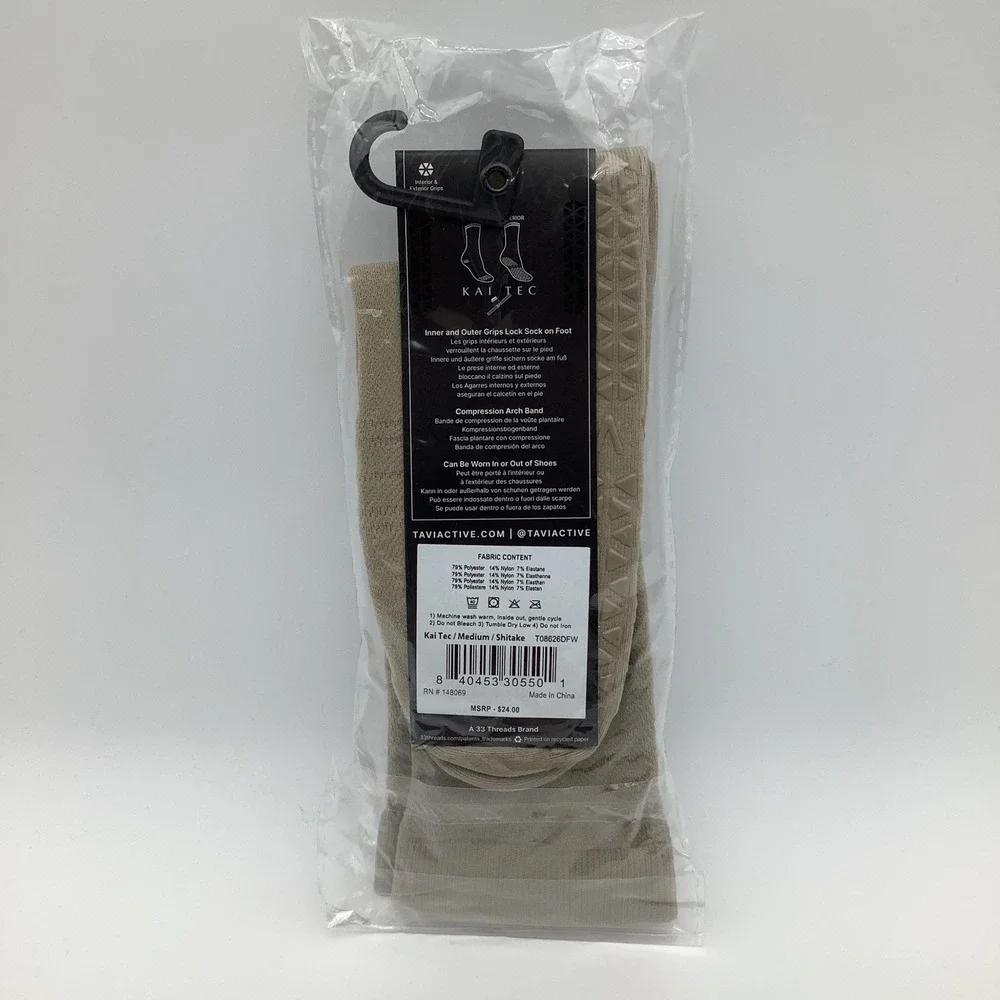 Tavi Tec Ultimate Performance Grip Kai Tec Socks Shitake Womens Size M NWT‎